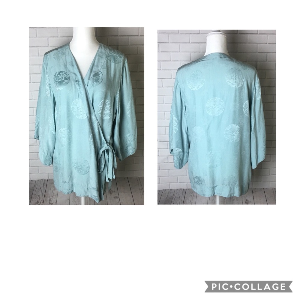 **SOLD***Soma women's silk Kimono size 3 teal blue